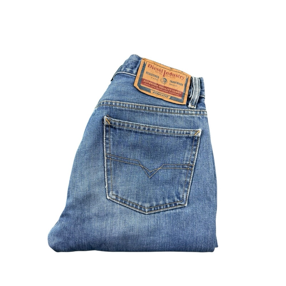 Diesel Blue Stonewash VTG Wide Leg Mens Jeans 28x30 Made in Italy